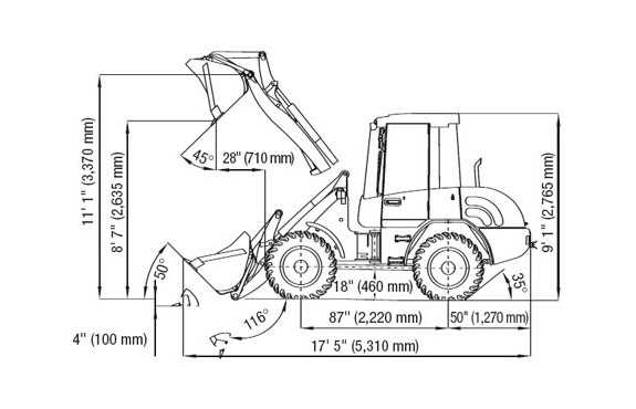 Габариты Terex TL100 Габариты Terex TL100