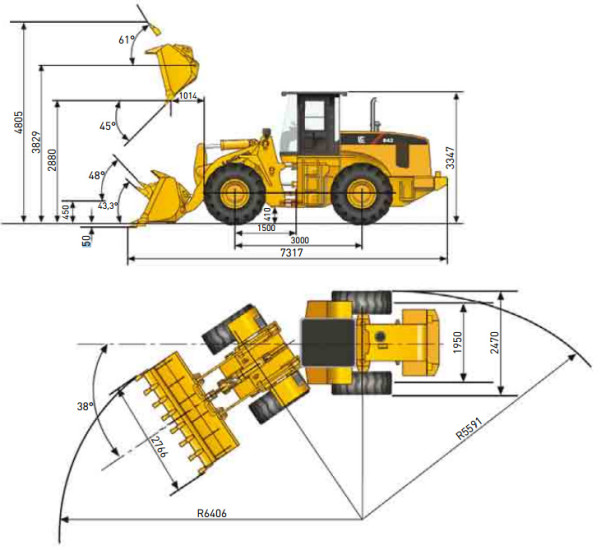 Габариты LiuGong CLG 842 Габариты LiuGong CLG 842