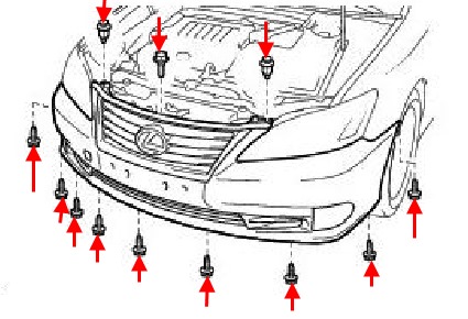 крепление переднего бампера Lexus ES 5 (2006-2012)