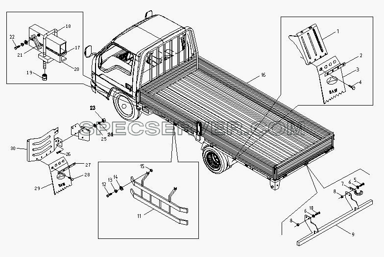 Панели кузова защитные для BJ 1044/1065 (список запасных частей)
