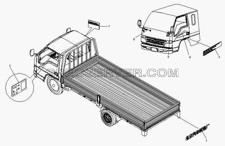 Таблички информационные для BJ 1044/1065 (список запасных частей)