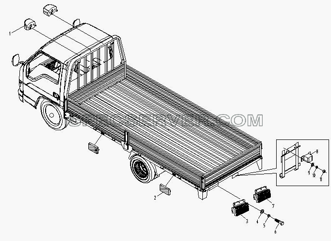 Фонари задние для BJ 1044/1065 (список запасных частей)