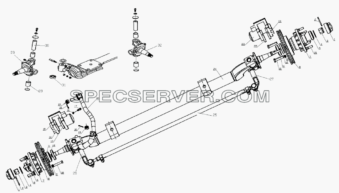 Мост передний для BAW-33463 Tonik (список запасных частей)