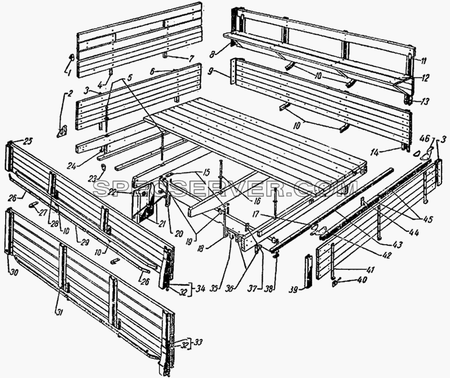Платформа для ГАЗ-51 (63, 63А) (список запасных частей)