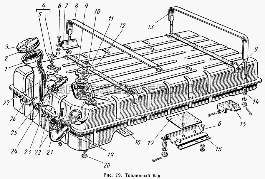 Топливный бак для ГАЗ-52-01 (список запасных частей)