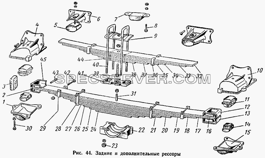 Задние и дополнительные рессоры для ГАЗ-52-01 (список запасных частей)
