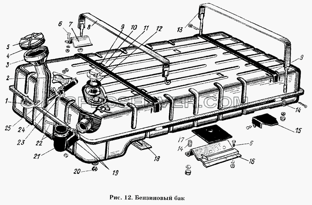 Бензиновый бак для ГАЗ-53 А (список запасных частей)