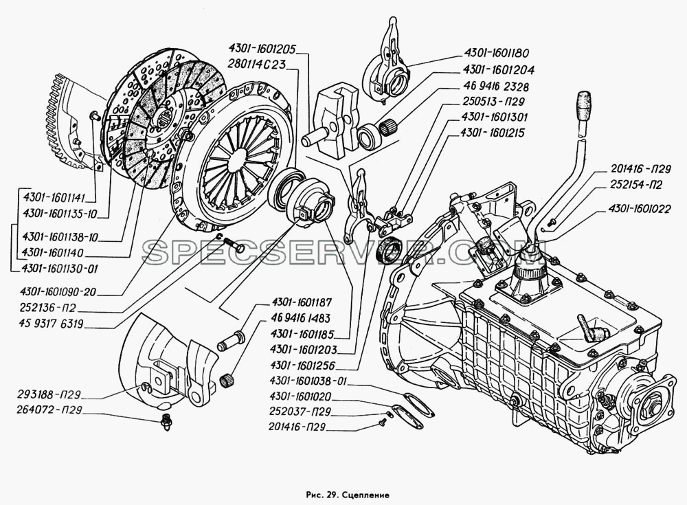 Сцепление для ГАЗ-3309 (список запасных частей)