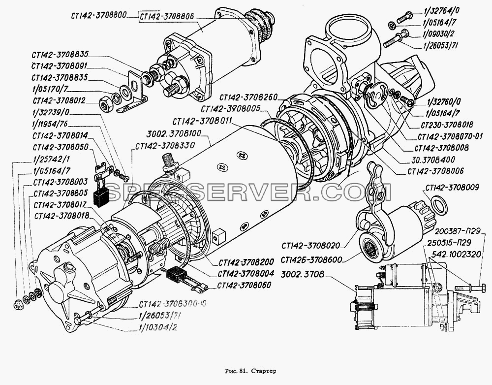 Стартер для ГАЗ-4301 (список запасных частей)