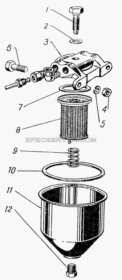 Бензиновый отстойник для ГАЗ-5312 (список запасных частей)