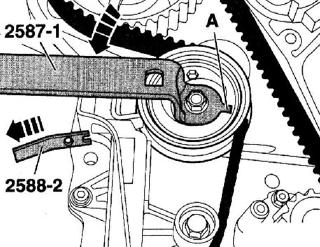 3.4.2 Снятие и установка зубчатого ремня Audi A4