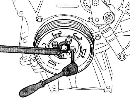 3.6.2 Снятие и установка зубчатого ремня, двигатели 1.9 л (AVB, AWX, AVF) Audi A4