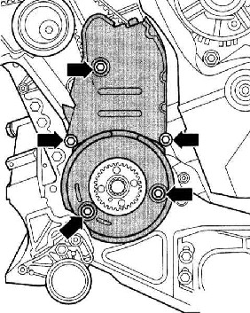 3.6.2 Снятие и установка зубчатого ремня, двигатели 1.9 л (AVB, AWX, AVF) Audi A4