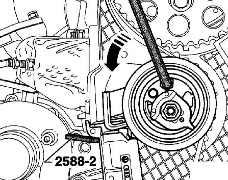 3.6.2 Снятие и установка зубчатого ремня, двигатели 1.9 л (AVB, AWX, AVF) Audi A4