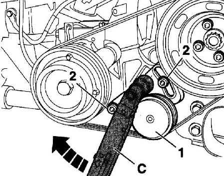 3.6.5 Снятие и установка ремня привода вспомогательных агрегатов Audi A4