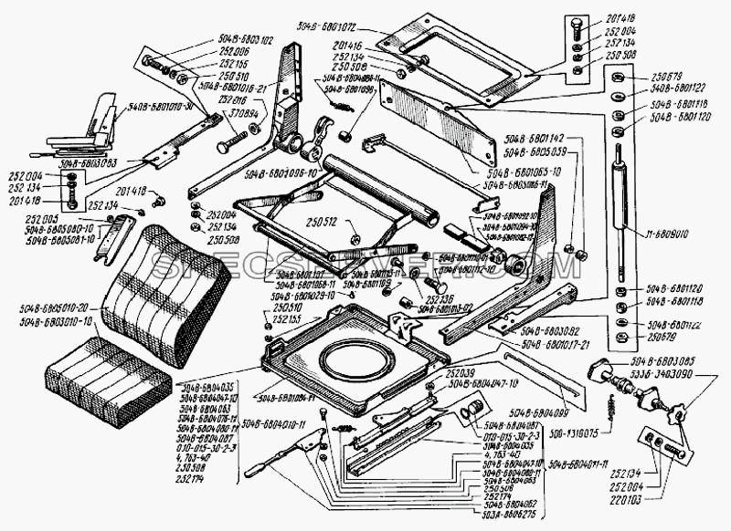 Сиденье водителя для БелАЗ-75401 (список запасных частей)