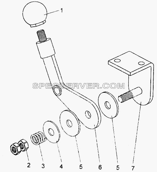 Ручка ручной подачи топлива для БелАЗ-7555A (список запасных частей)