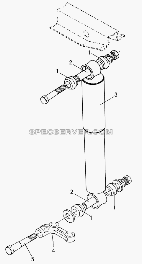 Амортизатор задний для EQ-1074 (список запасных частей)