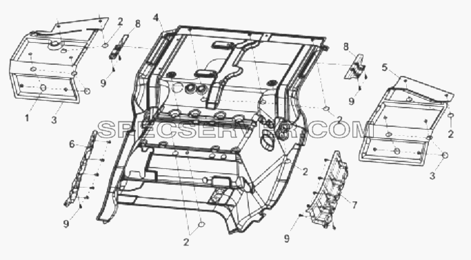 5110B-C0100 Теплоизоляционная накладка пола для DFL-3251A Euro3 (список запасных частей)