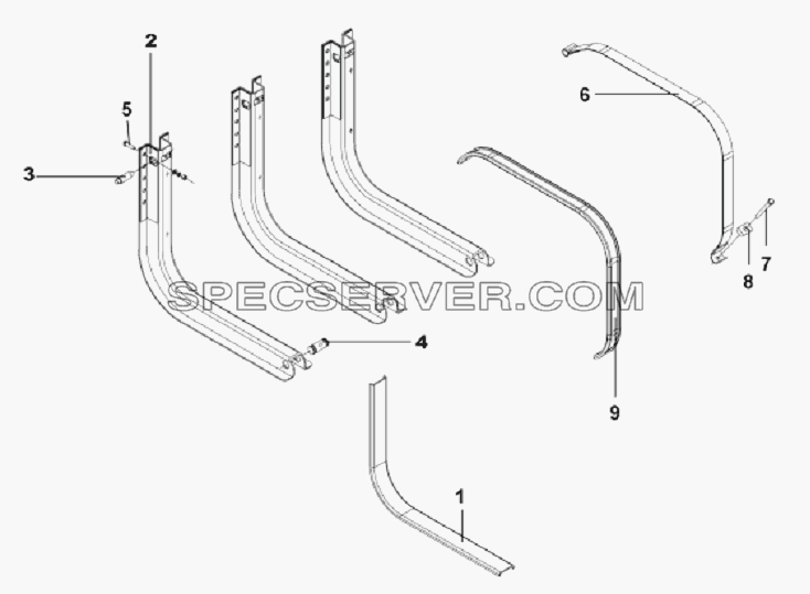 1101B-T2201 Кронштейны топливного бака для DFL-3251A Euro3 (список запасных частей)