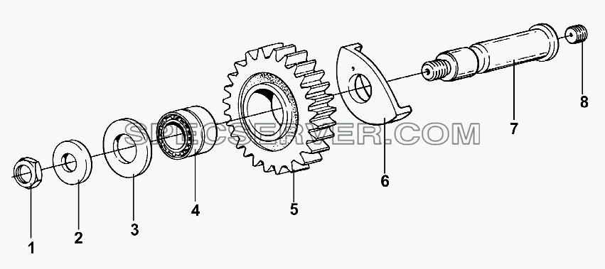 RT-11509G-05 Промежуточная ось передачи заднего хода для DFL-3251A Euro3 (список запасных частей)