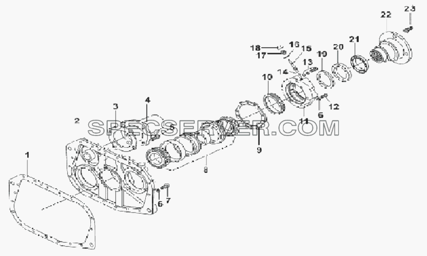 RT-11509G-12 Задняя крышка для DFL-3251A Euro3 (список запасных частей)