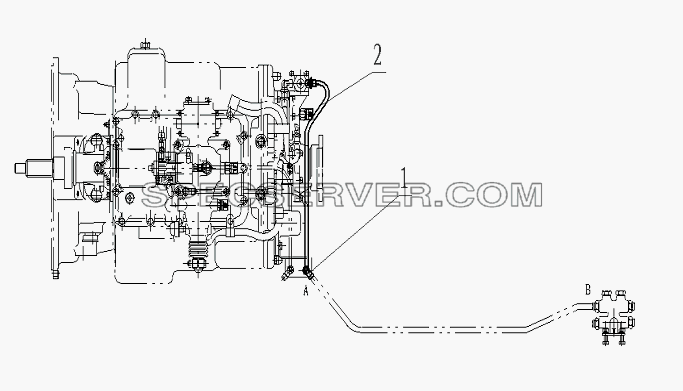 1703U-T2200 Трубопровод управления коробкой передач для DFL-3251A Euro3 (список запасных частей)