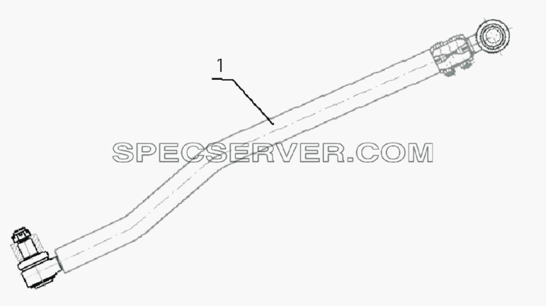 3412A-T1400 Продольная рулевая тяга для DFL-3251A Euro3 (список запасных частей)