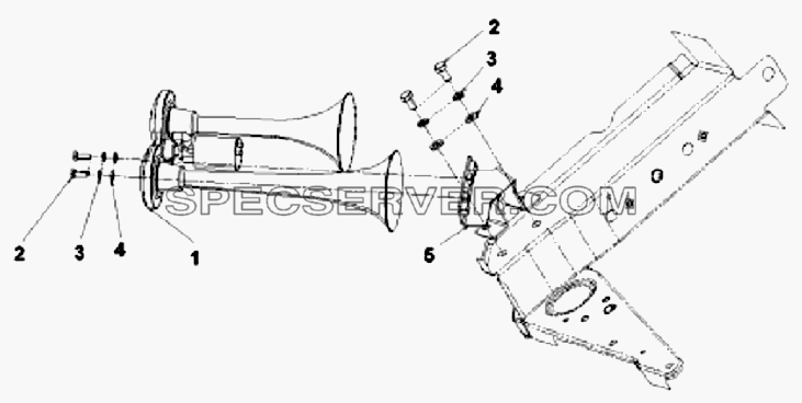 3721B-C0100 Воздушный звуковой сигнал для DFL-3251A Euro3 (список запасных частей)
