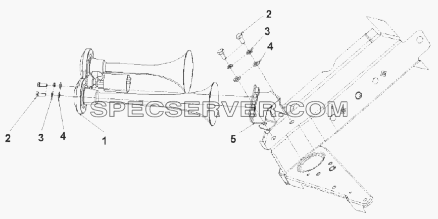 3721B-C0100 Воздушный звуковой сигнал для DFL-3251AXA Euro3 (список запасных частей)