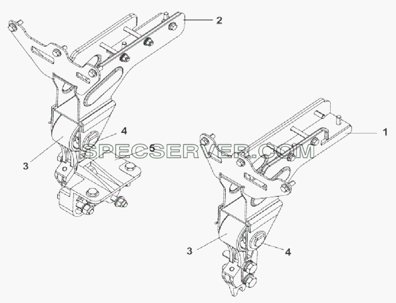 5001A-C0100 Передняя подвеска кабины для DFL-3251AXA Euro3 (список запасных частей)