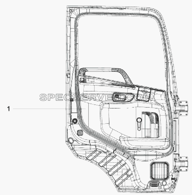 6101B-C0102 Дверь правая в сборе для DFL-3251AXA Euro3 (список запасных частей)