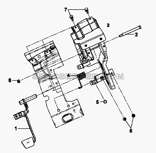 1602D-C0100 Педаль сцепления для DFL-3250A1-K09-003-01 (список запасных частей)