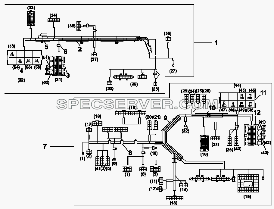 3724D-C0113 Пучок проводов в кабине для DFL-3250A1-K09-003-01 (список запасных частей)