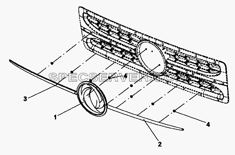 5000F-C0100 Передняя эмблема для DFL-3250A1-K09-003-01 (список запасных частей)