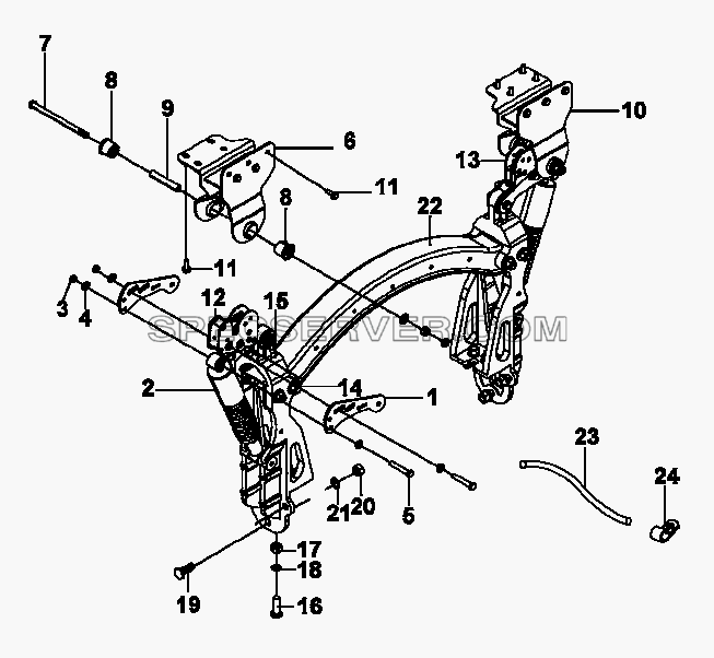 5001B-C0101 Задняя подвеска кабины для DFL-3250A1-K09-003-01 (список запасных частей)