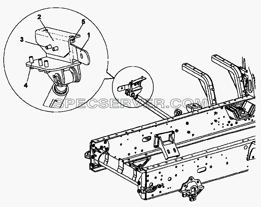 5003B-C0100 Крепление гидроцилиндра подъема кабины для DFL-3250A1-K09-003-01 (список запасных частей)