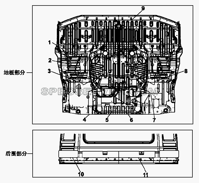 5111B-C0100 Противовибрационная накладка пола для DFL-3250A1-K09-003-01 (список запасных частей)