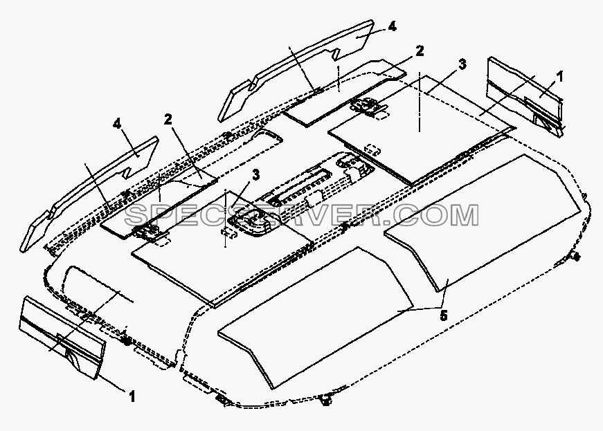 5710B-C0101 Звукоизоляция потолка кабины для DFL-3250A1-K09-003-01 (список запасных частей)