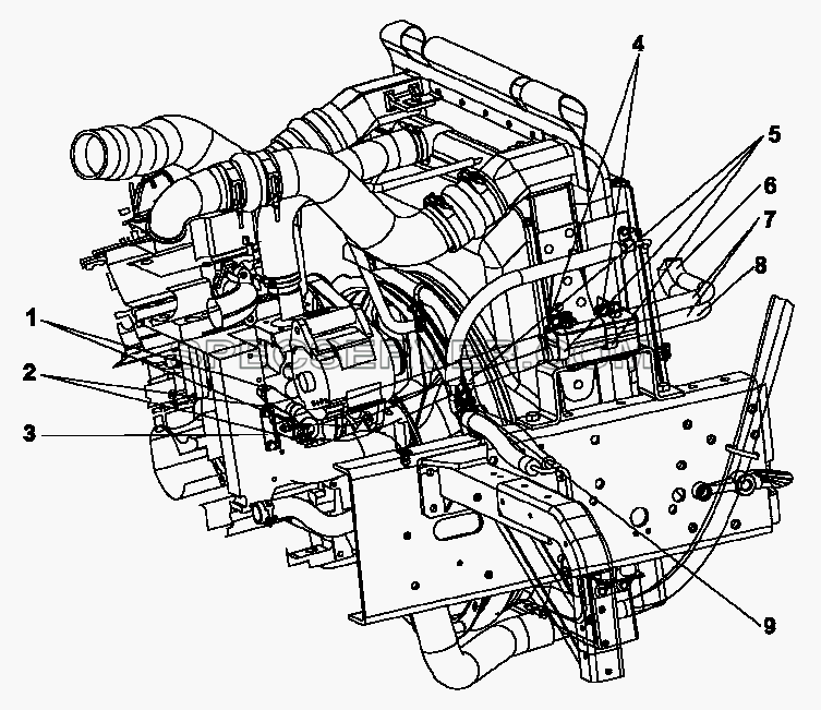 8101C-C0102 Подводящий и отводящий трубопроводы отопителя для DFL-3250A1-K09-003-01 (список запасных частей)