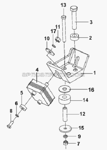 Engine Rear Suspension Subassembly-Engine для L3251A3 (вара.) (список запасных частей)