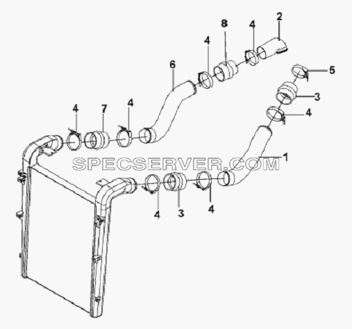 Intercooler Pipeline Subassembly для L3251A3 (вара.) (список запасных частей)