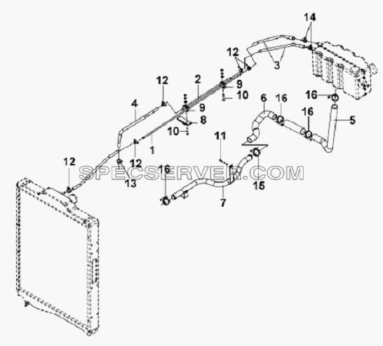 Air Removal Circulation Pipeline Subassembly-Complete Trailer для L3251A3 (вара.) (список запасных частей)