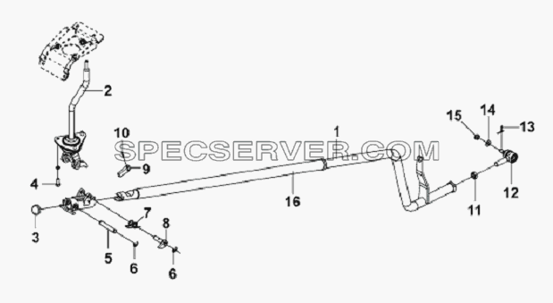 Gear Control Lever Subassembly для L3251A3 (вара.) (список запасных частей)