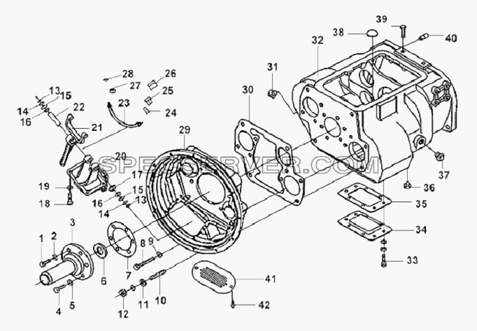 Clutch & Transmission Case Assembly для L3251A3 (вара.) (список запасных частей)
