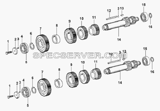 Left/Right Counter Shaft Assembly для L3251A3 (вара.) (список запасных частей)