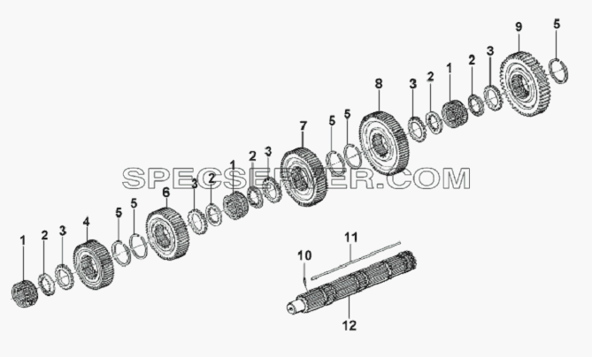 Second Shaft Assembly для L3251A3 (вара.) (список запасных частей)