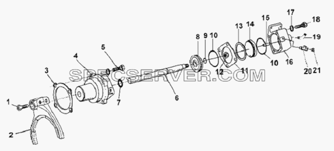 Auxiliary Gearbox Cylinder Assembly для L3251A3 (вара.) (список запасных частей)