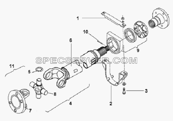 Middle Driving Shaft & Support Assembly для L3251A3 (вара.) (список запасных частей)