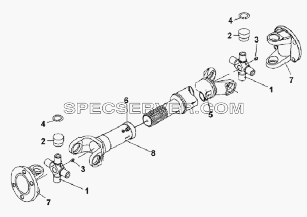 Driving Shaft & Spline Shaft Fork Assembly для L3251A3 (вара.) (список запасных частей)